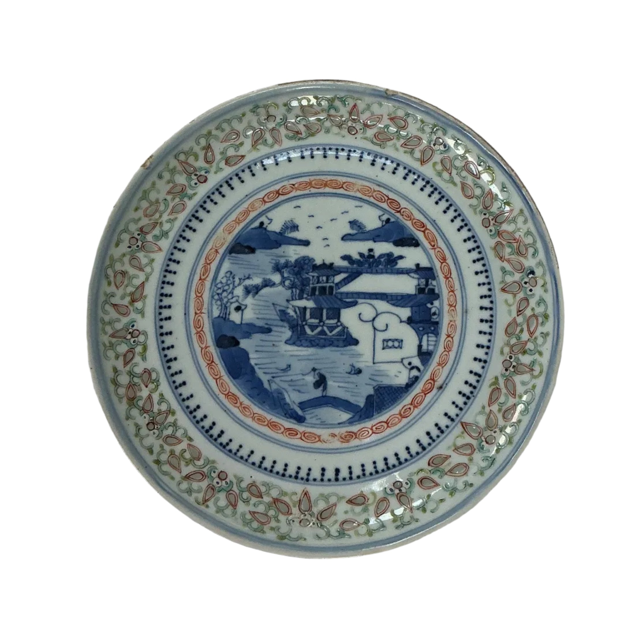 Antique Chinese Export Canton Porcelain Plate
