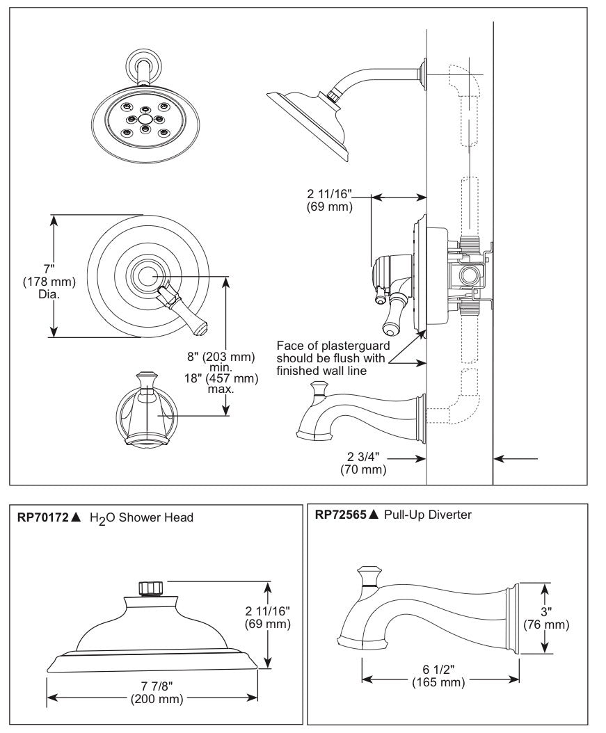 Delta Monitor 17 Series H20kinetic Tub & Shower Trim (T17497-SS)