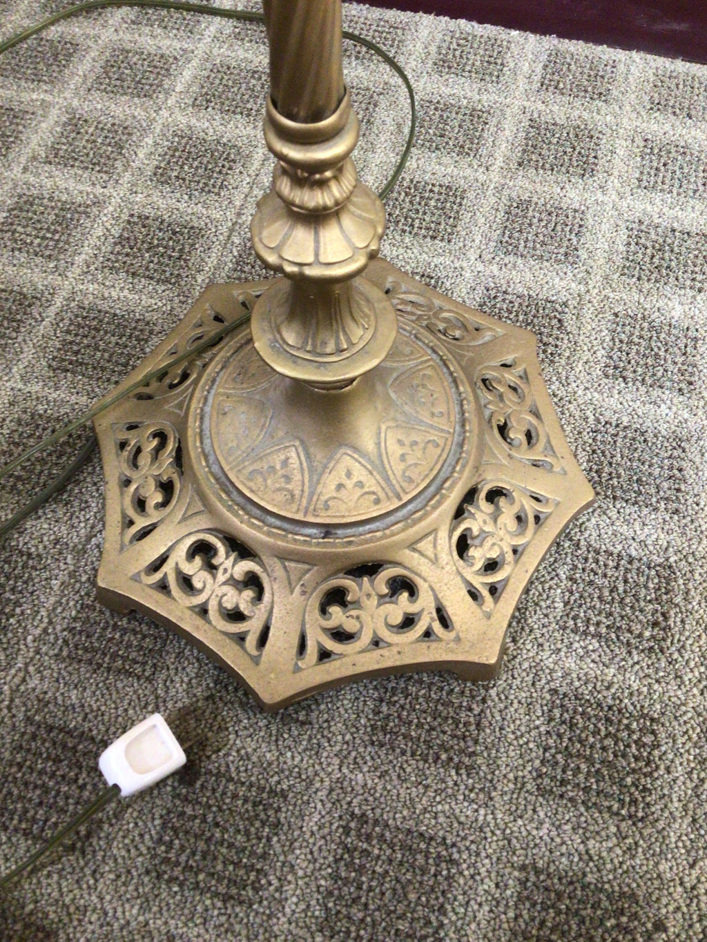 Vintage Shabby Chic Style Floor Lamp with Floral Shade