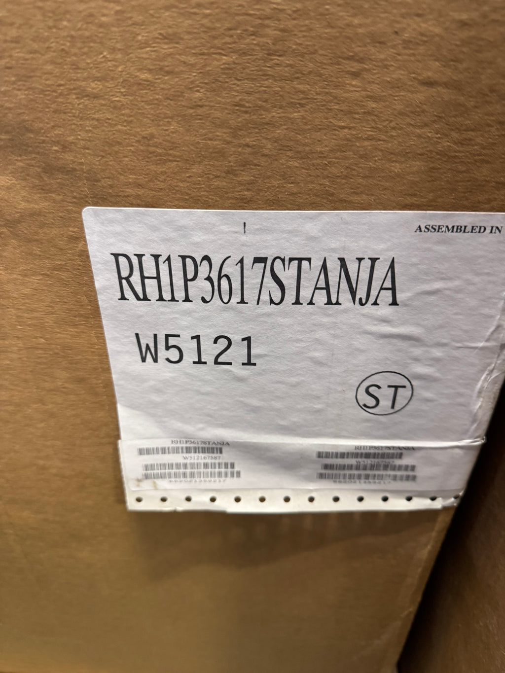 Air Handler - RH1P3617STANJA - W5121