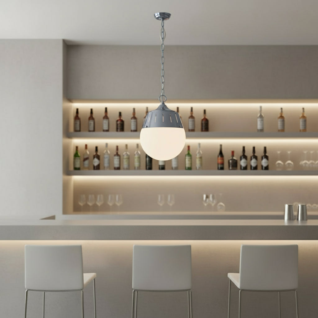 Pendent Light in Polished Nickel by Visual Comfort Studio