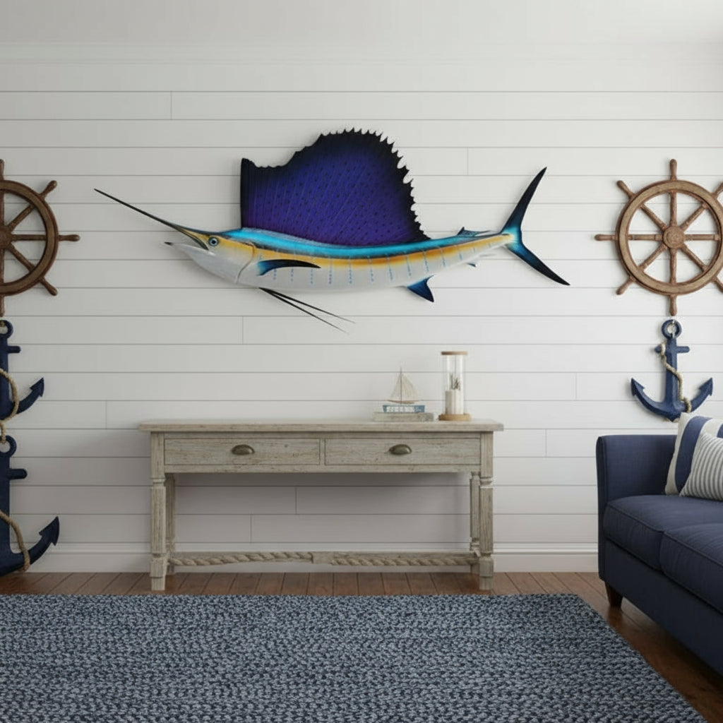 75-Inch Atlantic Sailfish Wall Decor by King Sailfish Mounts