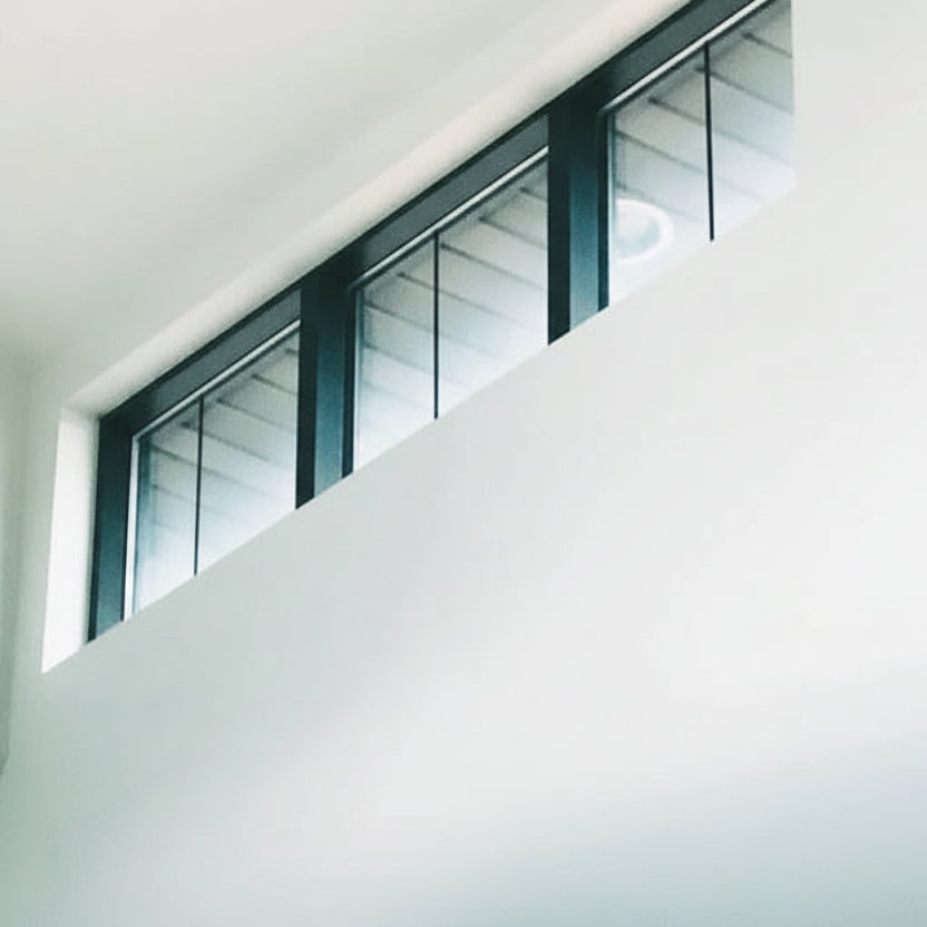 Large Black-Framed Fixed Horizontal Window