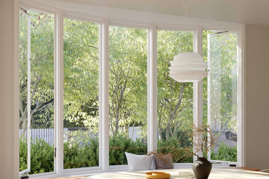 Large White Vinyl Bow Window