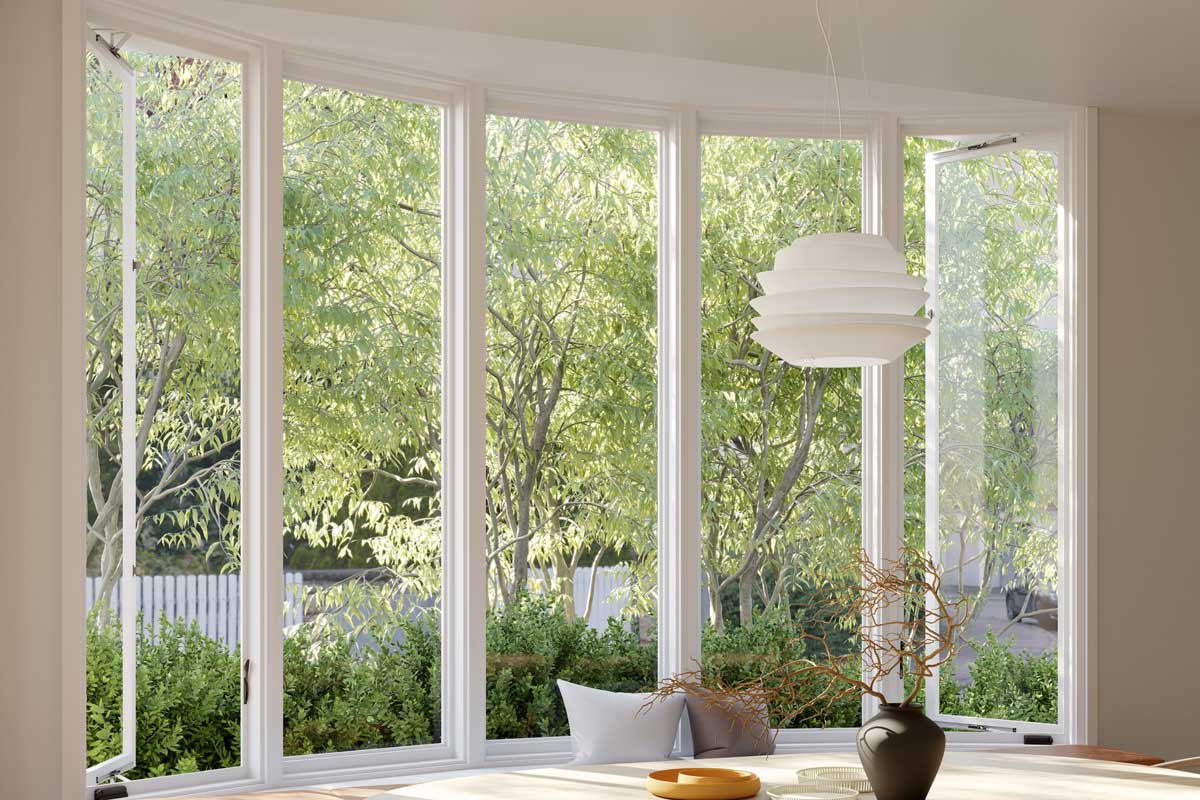 Large White Vinyl Bow Window