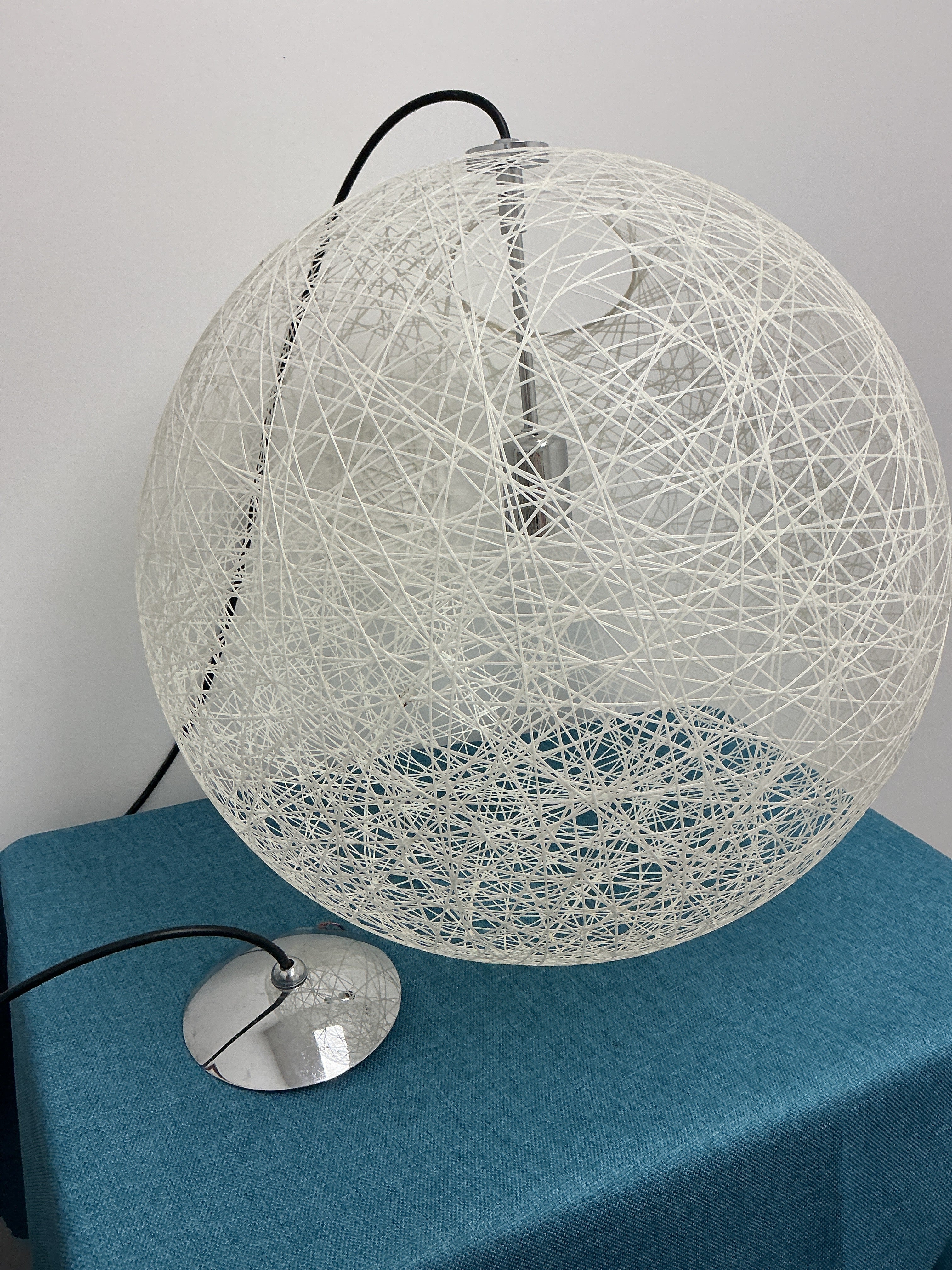 Set of 3 Large Spherical Woven Pendant Lights