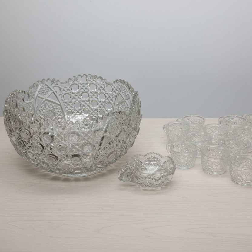 Crystal Punch Bowl Set