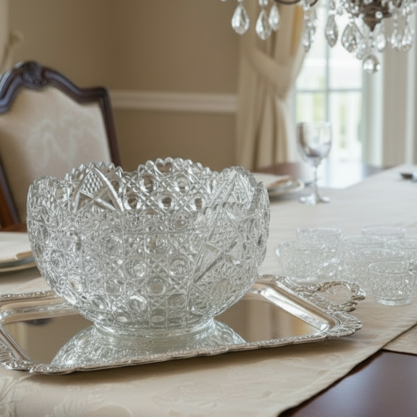 Crystal Punch Bowl Set