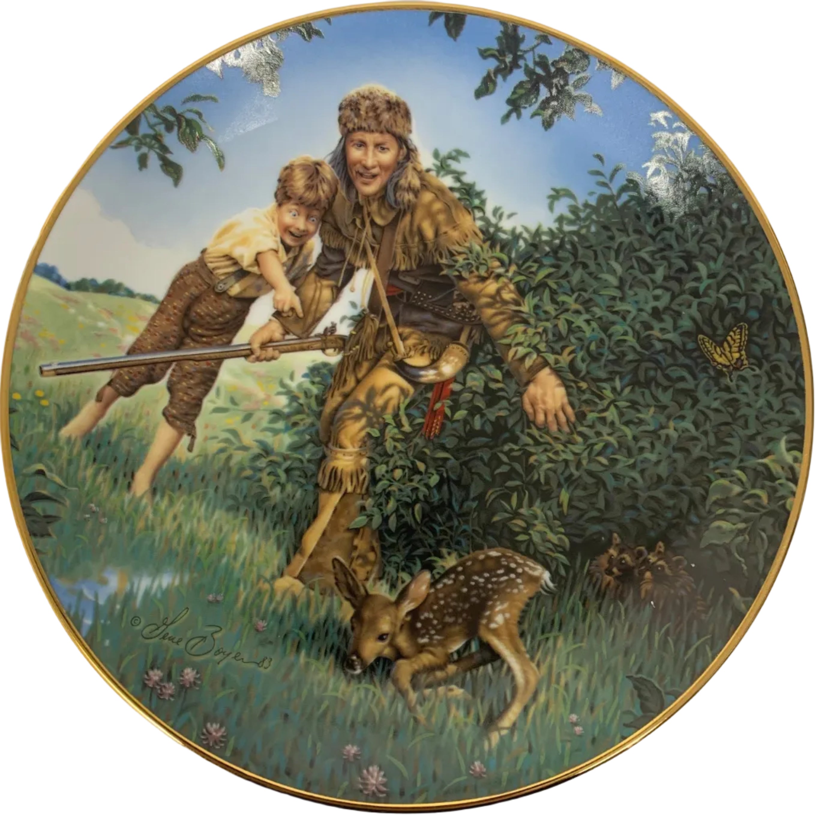 1984 Davy Crockett Collectors Plate American Folk Hero