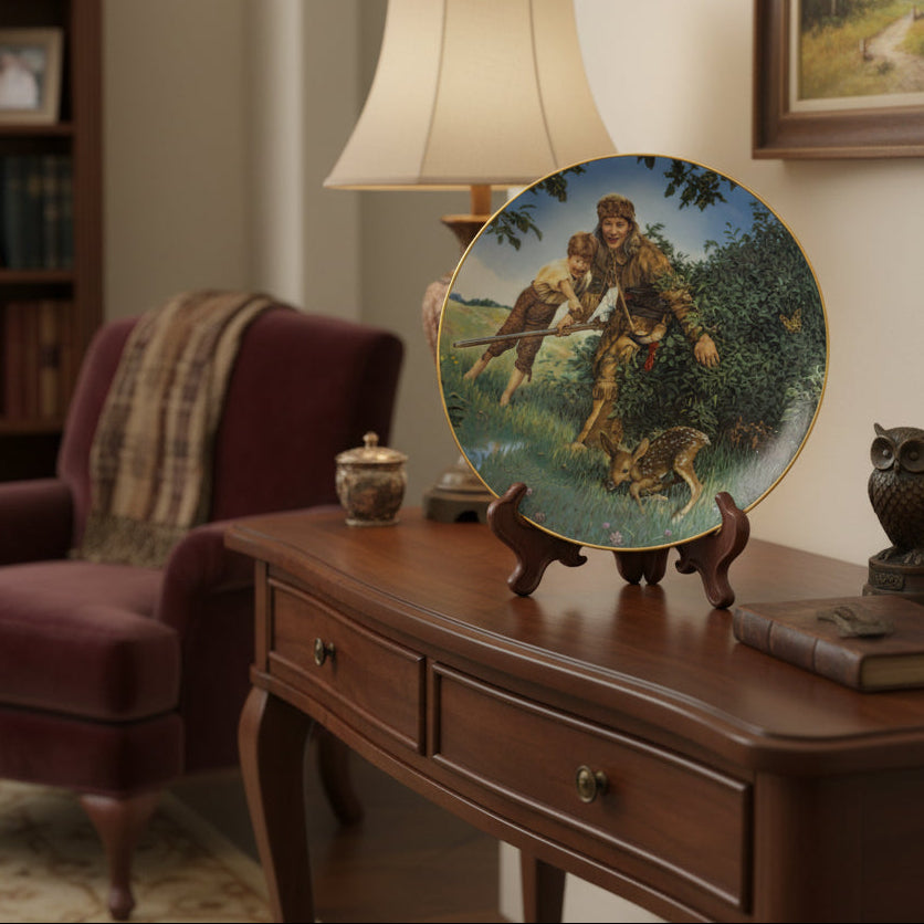 1984 Davy Crockett Collectors Plate American Folk Hero