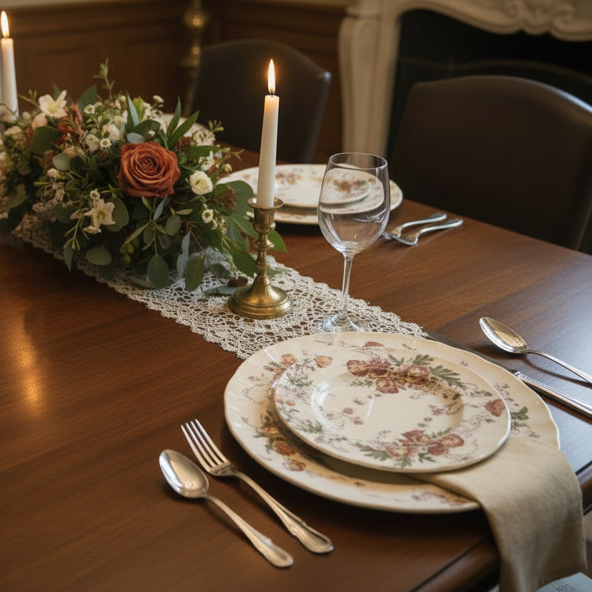 Floral Dinner Plate Set (19 Pieces)
