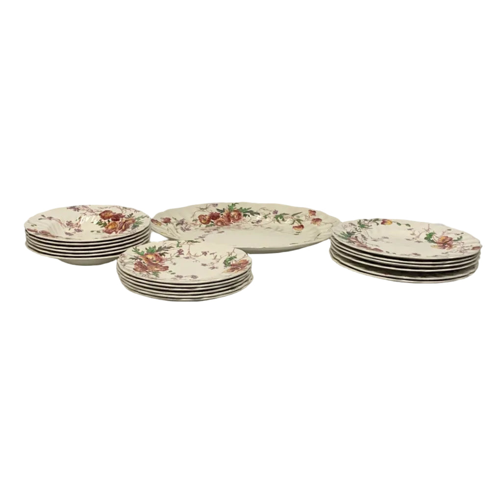 Floral Dinner Plate Set (19 Pieces)