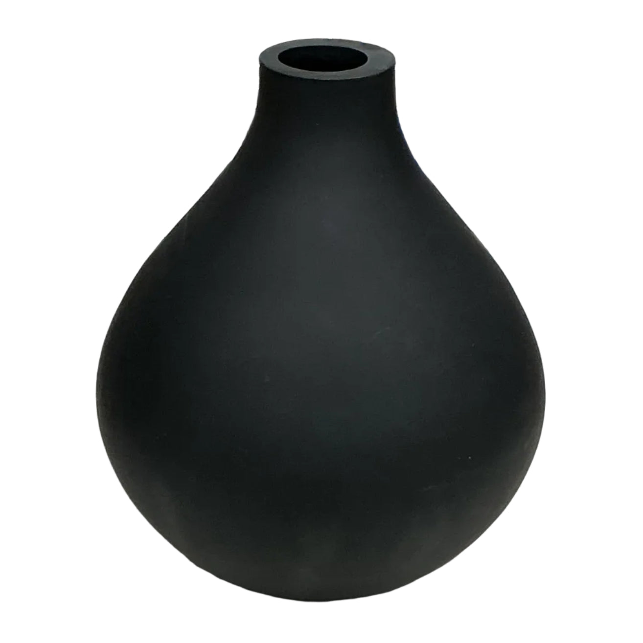 Small Matte Black Tear Drop Bud Vase