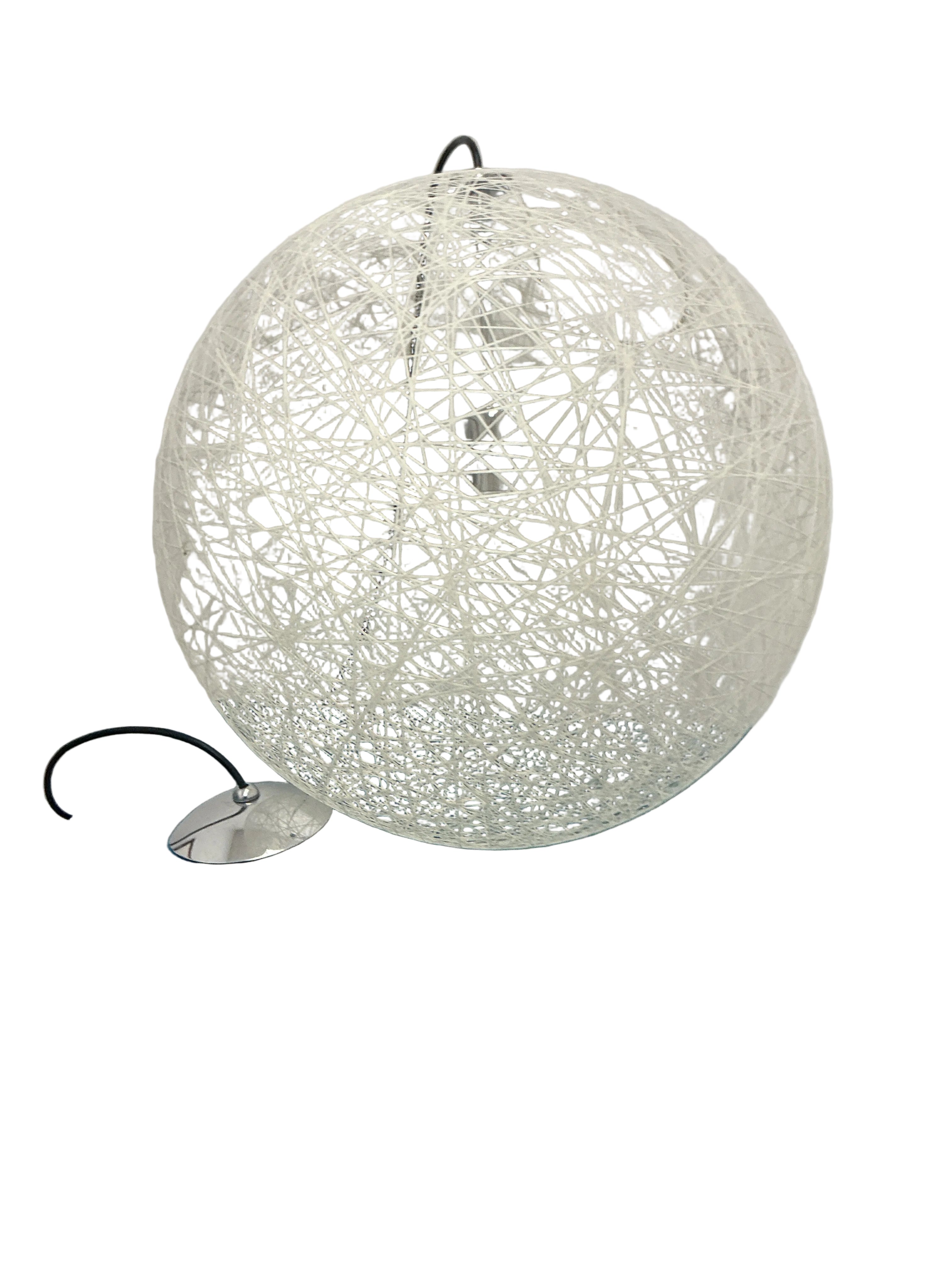 Set of 3 Large Spherical Woven Pendant Lights