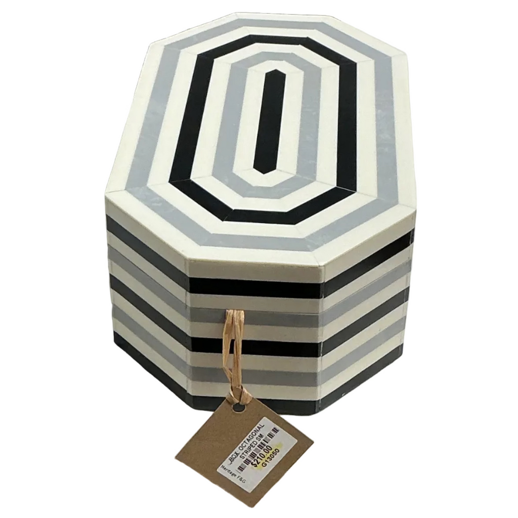 Farm and Garden Small Octagonal Striped Decorative Box – Long Island ...