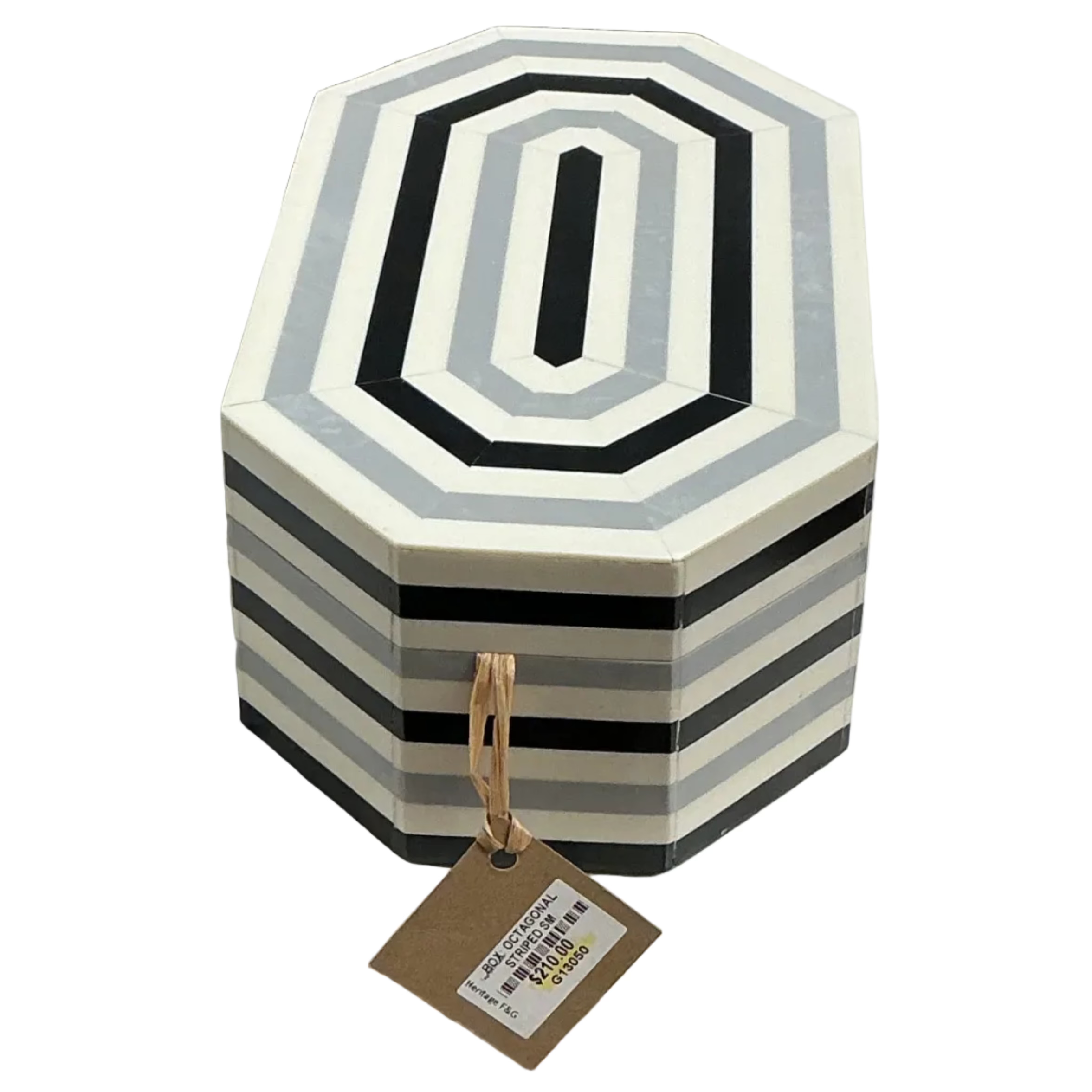 Farm and Garden - Octagonal Striped Decorative Box - Small