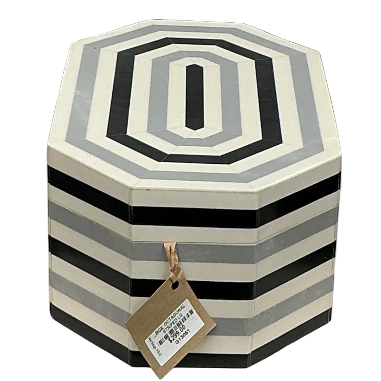 Farm and Garden - Octagonal Striped Decorative Box - Large