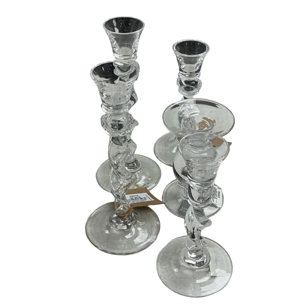 Farm and Garden Heritage Set of Glass Candle Holders
