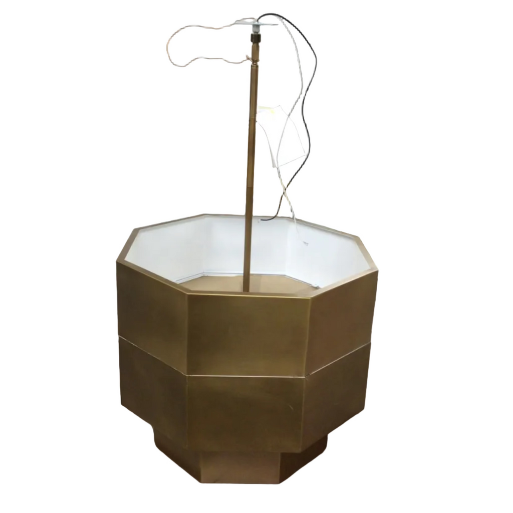 Brass Octagon Shaped Light Fixture