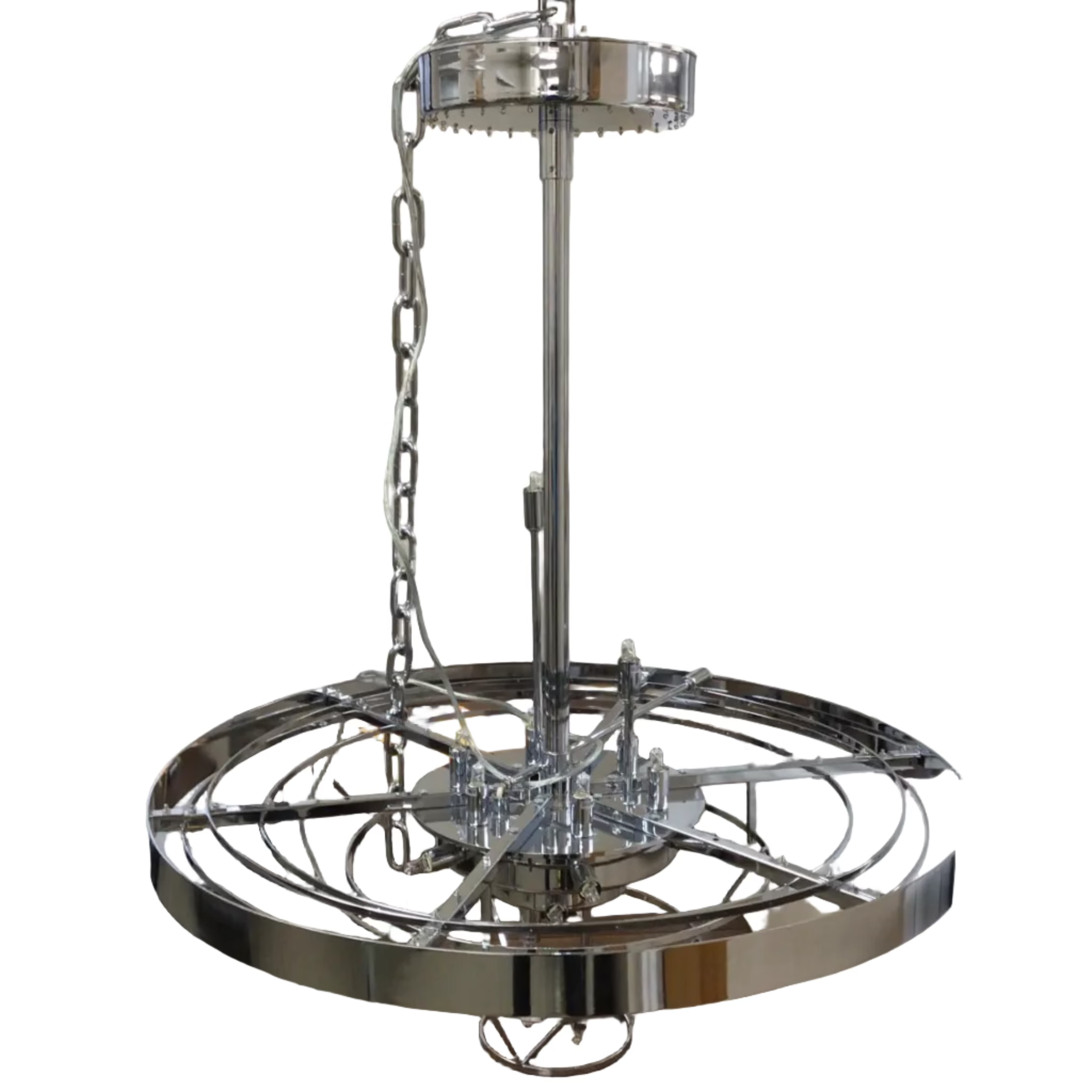 Circular Chrome Ring Light Fixture
