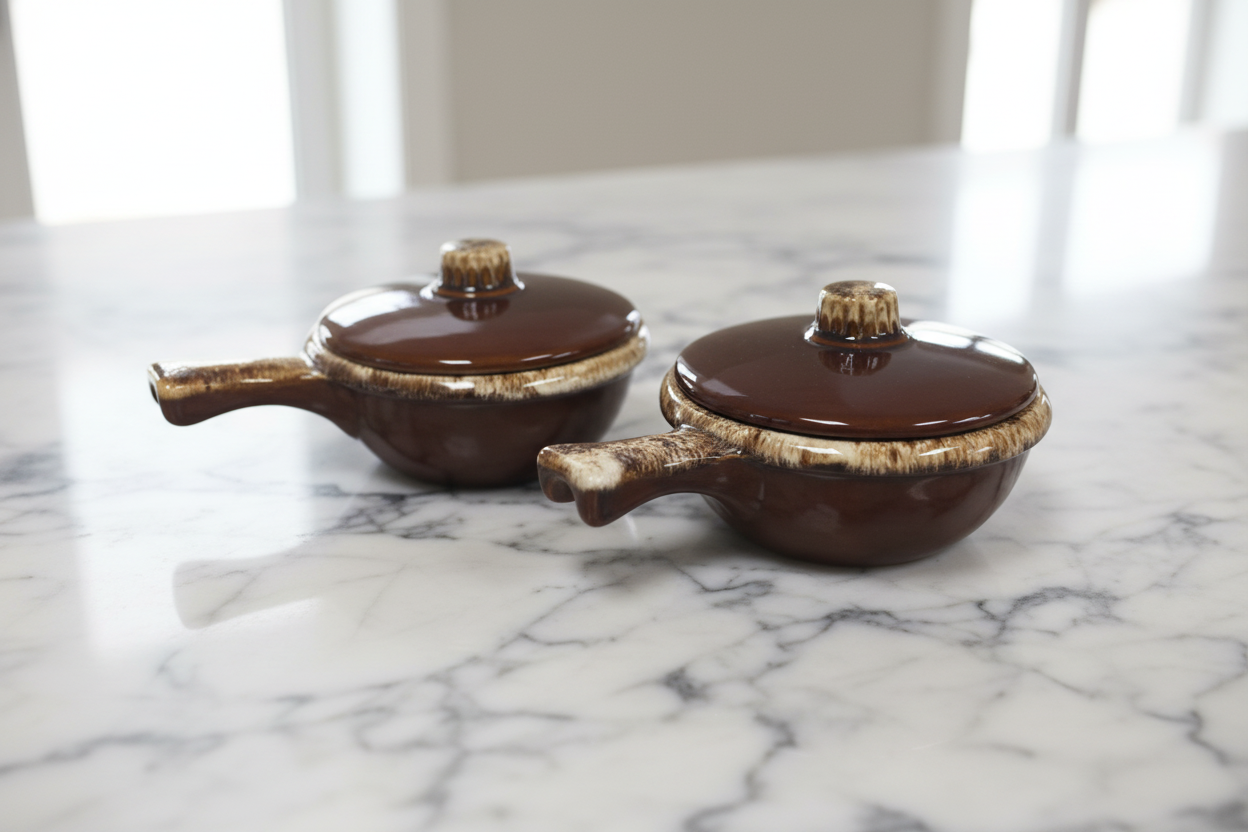 Hull Pottery Soup Crock with Handle and Lid - Set of 2