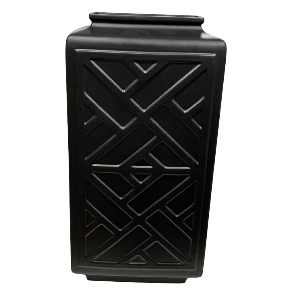 Heritage Farm and Garden - Tall Chinoiserie Jar with Lid - Black