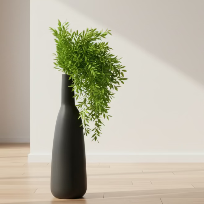 Gharyan's Tall Fluted Vase - Black