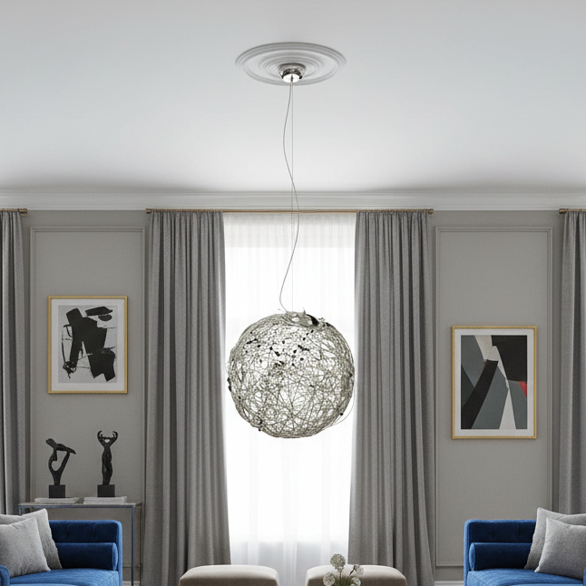 Wire Framed Sphere Light Fixture