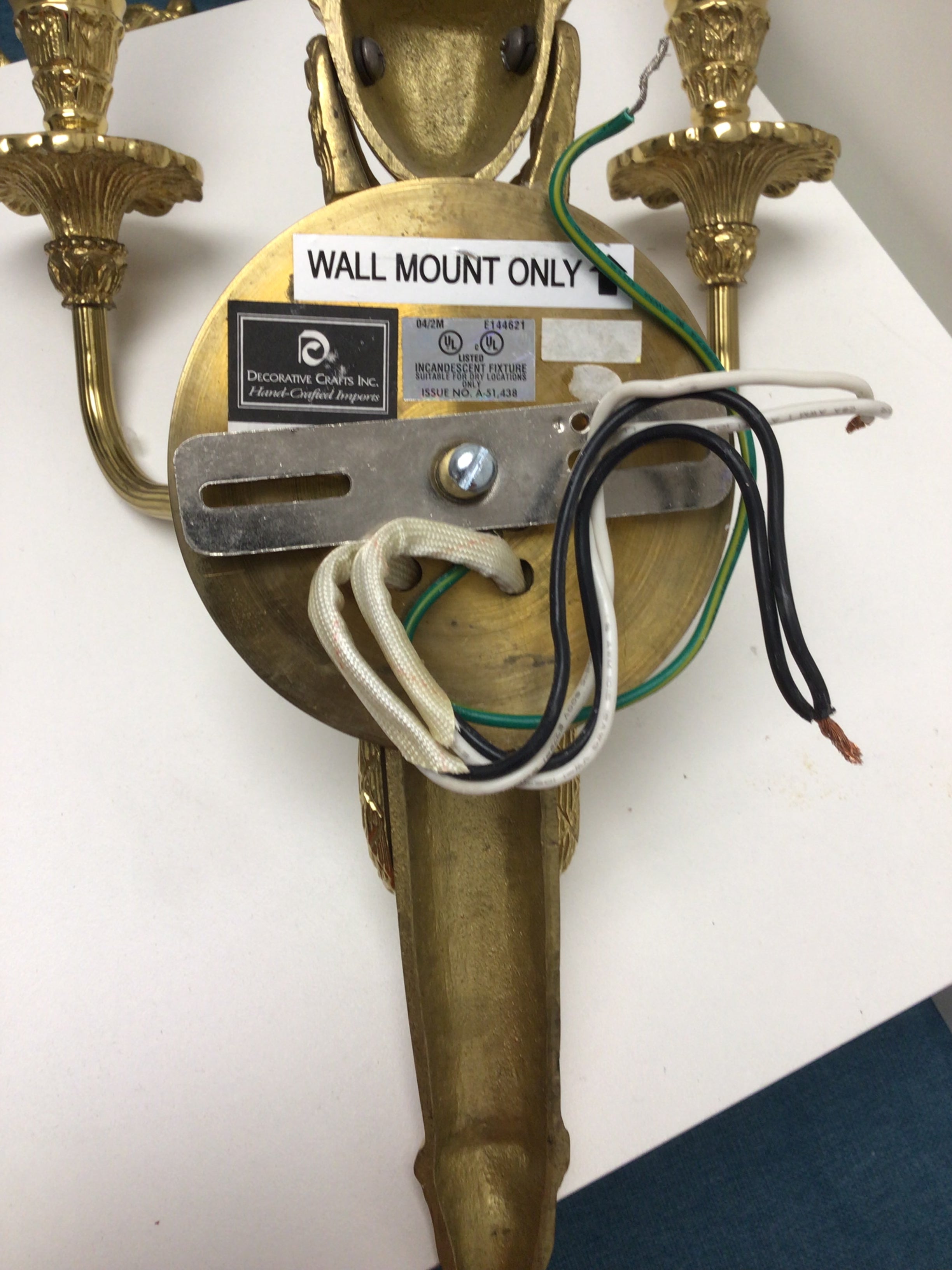 Louis XVI Style Brass Two-Light Candelabra Wall Sconce