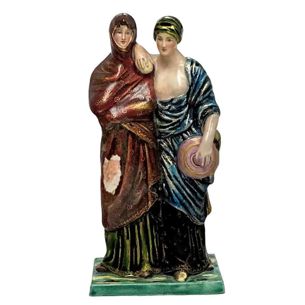 Antique Two Women Figurine