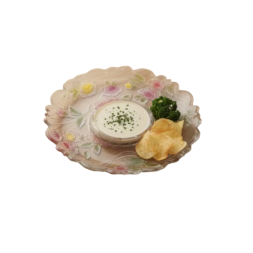 Chip and Dip Glass Crystal Bowl/Platter