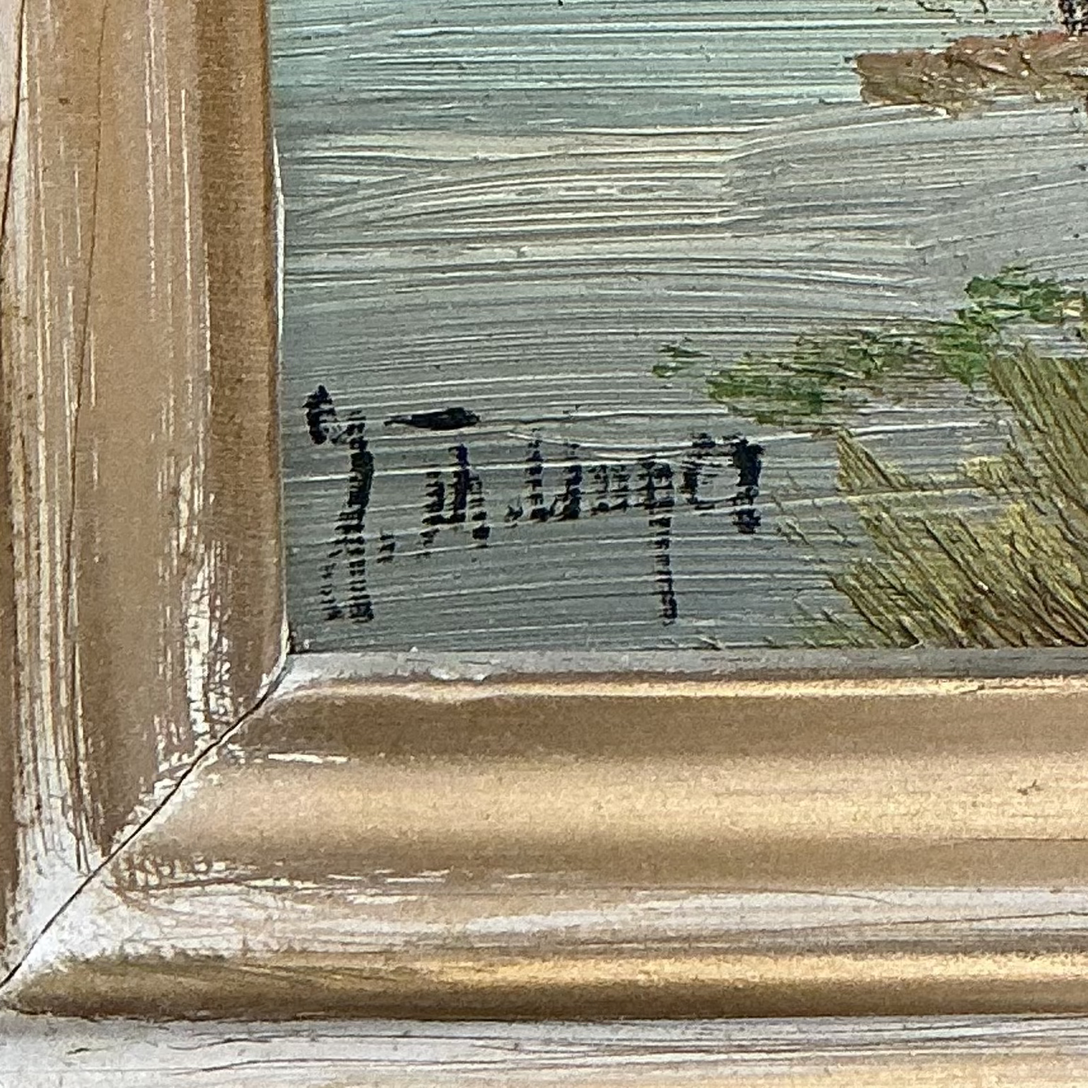 Painting of a Lakeside Town by T.T.