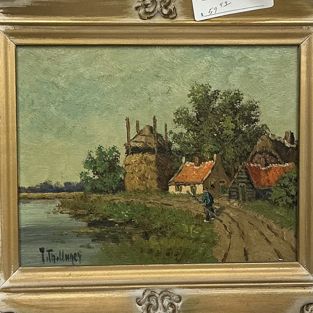 Painting of a Village (Tall Building) by T.T.