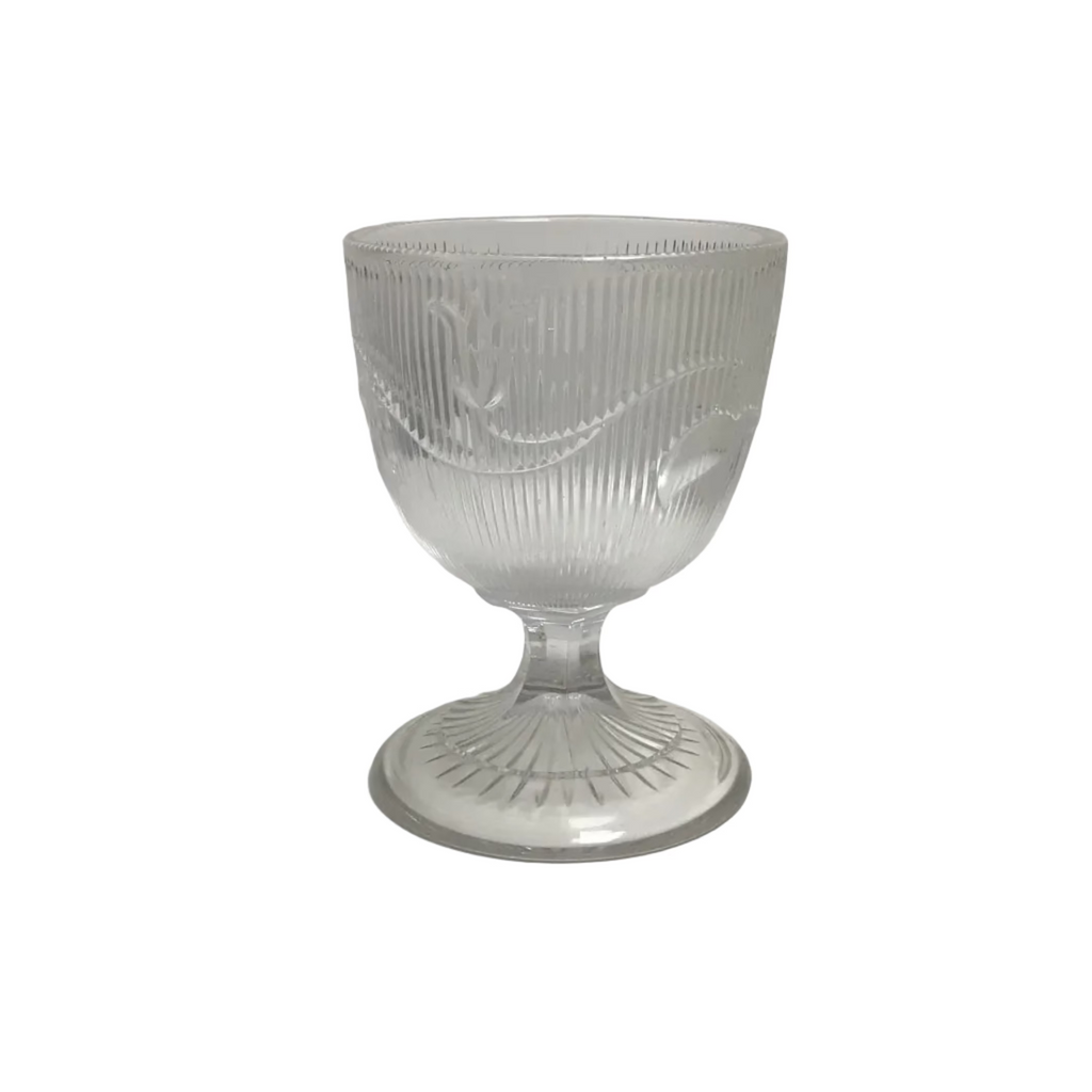 EAPG Glass Footed Bowl/Sugar Bowl with Bellflower Pattern