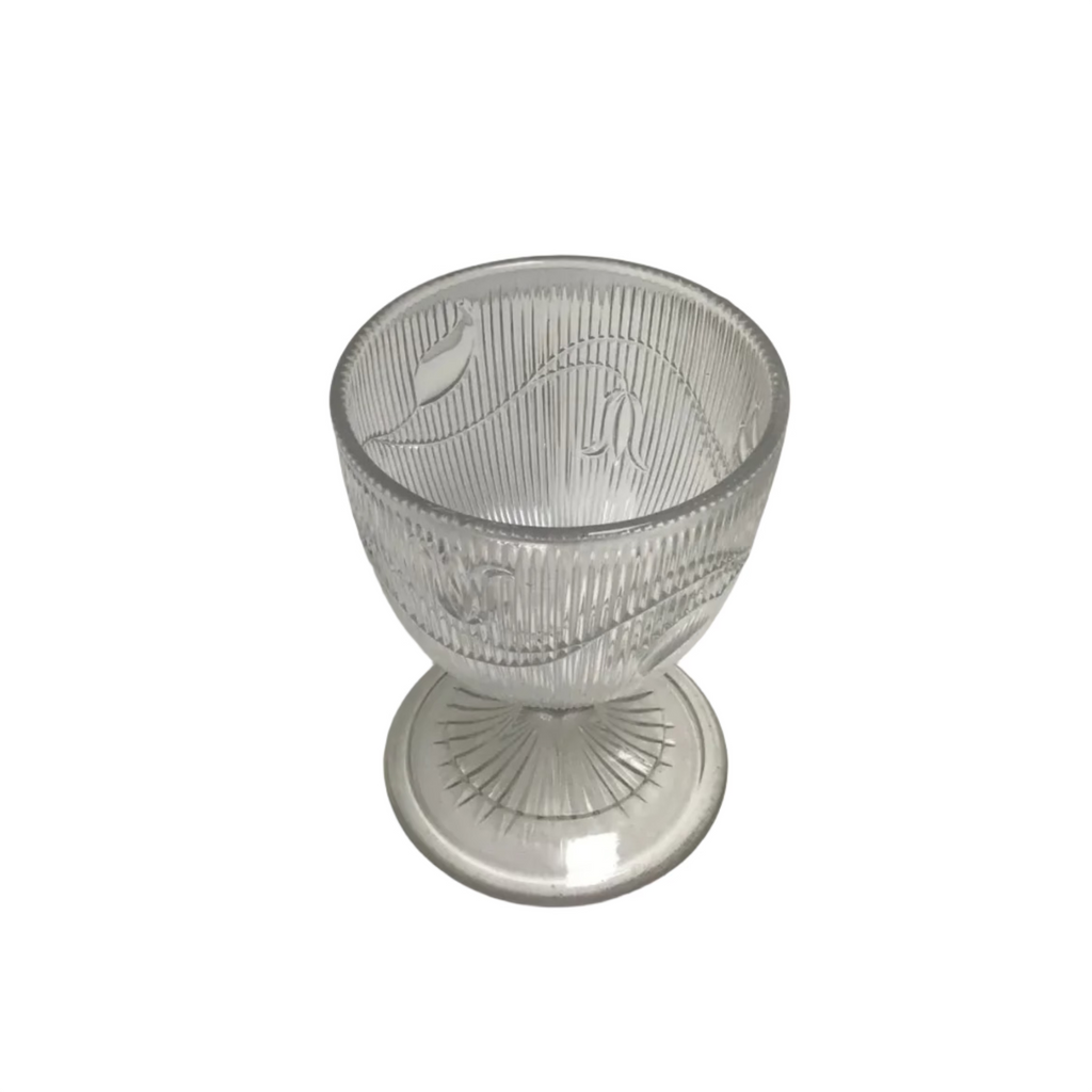 EAPG Glass Footed Bowl/Sugar Bowl with Bellflower Pattern