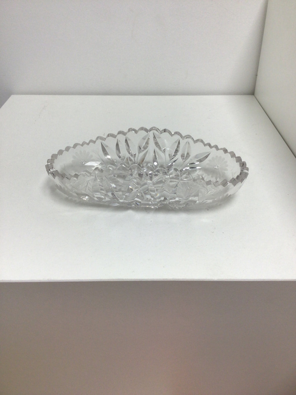 American Brilliant Cut Glass Crystal Butter Dish