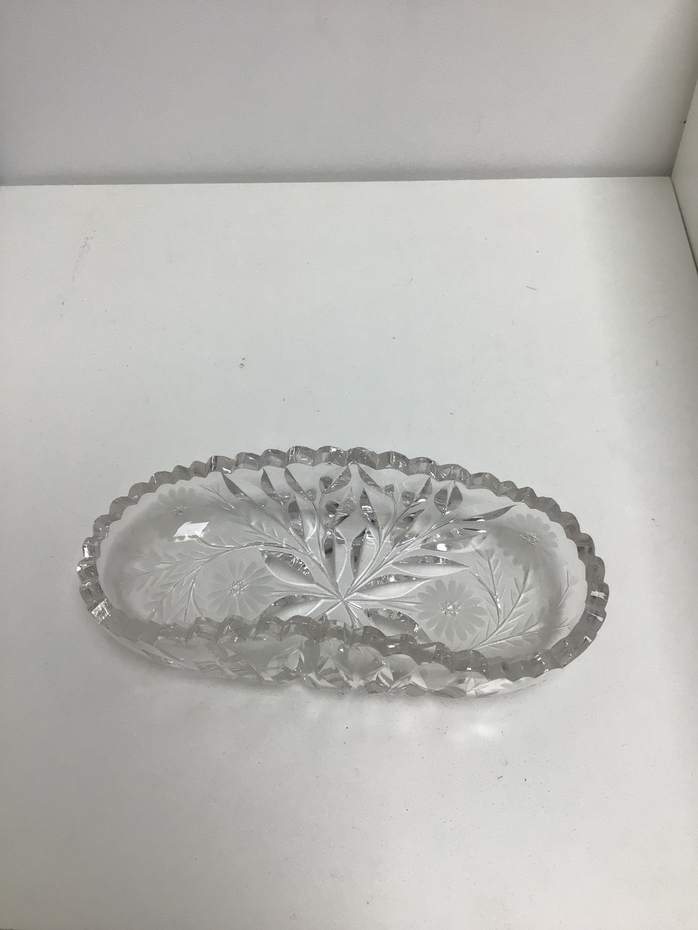 American Brilliant Cut Glass Crystal Butter Dish