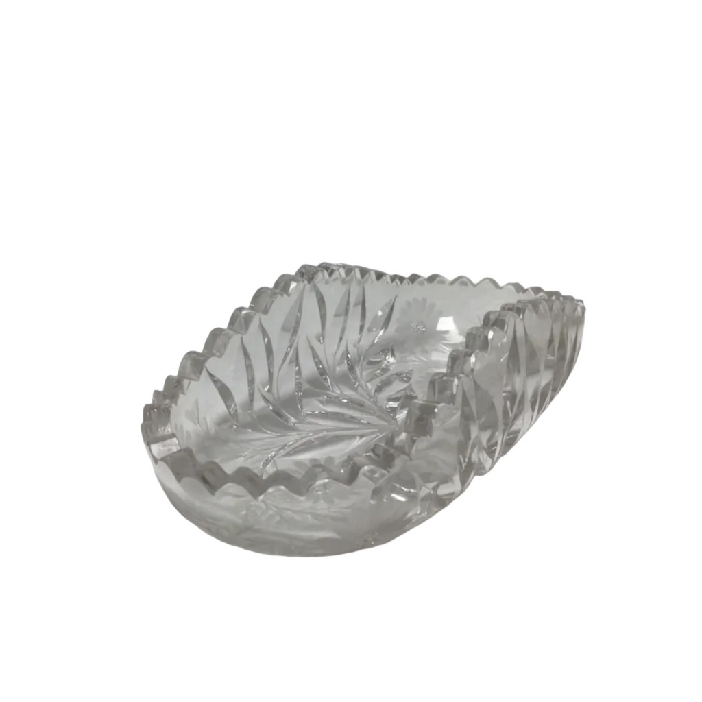 American Brilliant Cut Glass Crystal Butter Dish