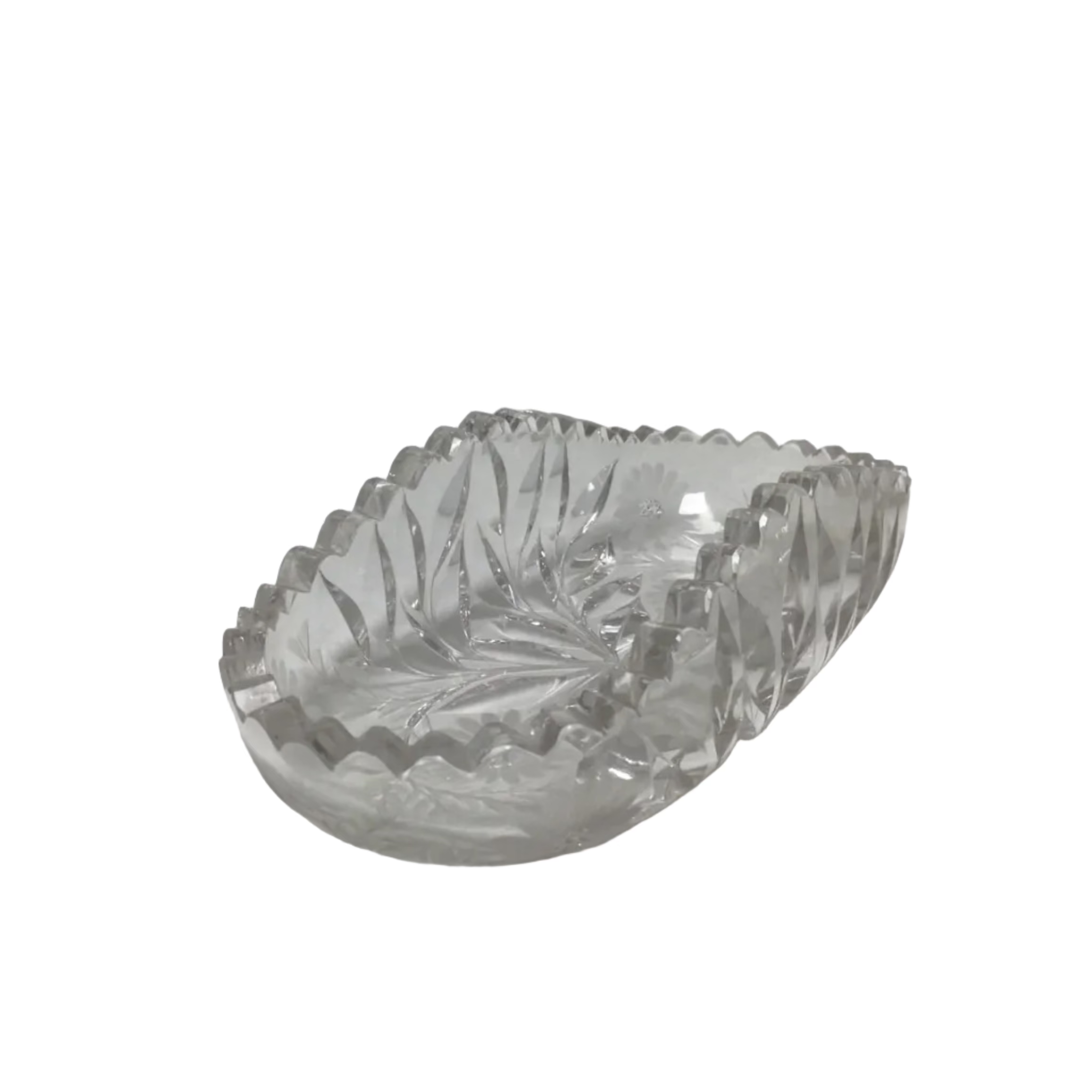 American Brilliant Cut Glass Crystal Butter Dish