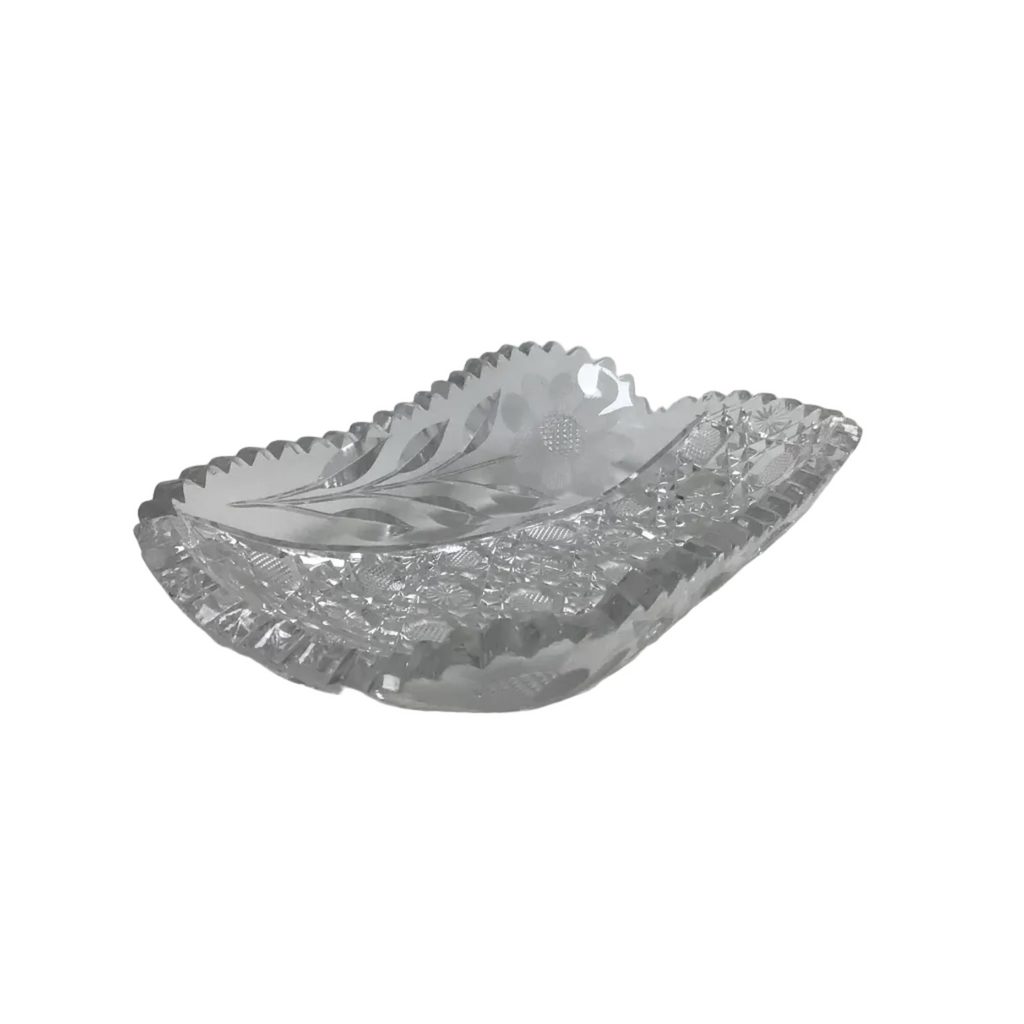 American Brilliant Cut Glass  Celery or Relish Dish