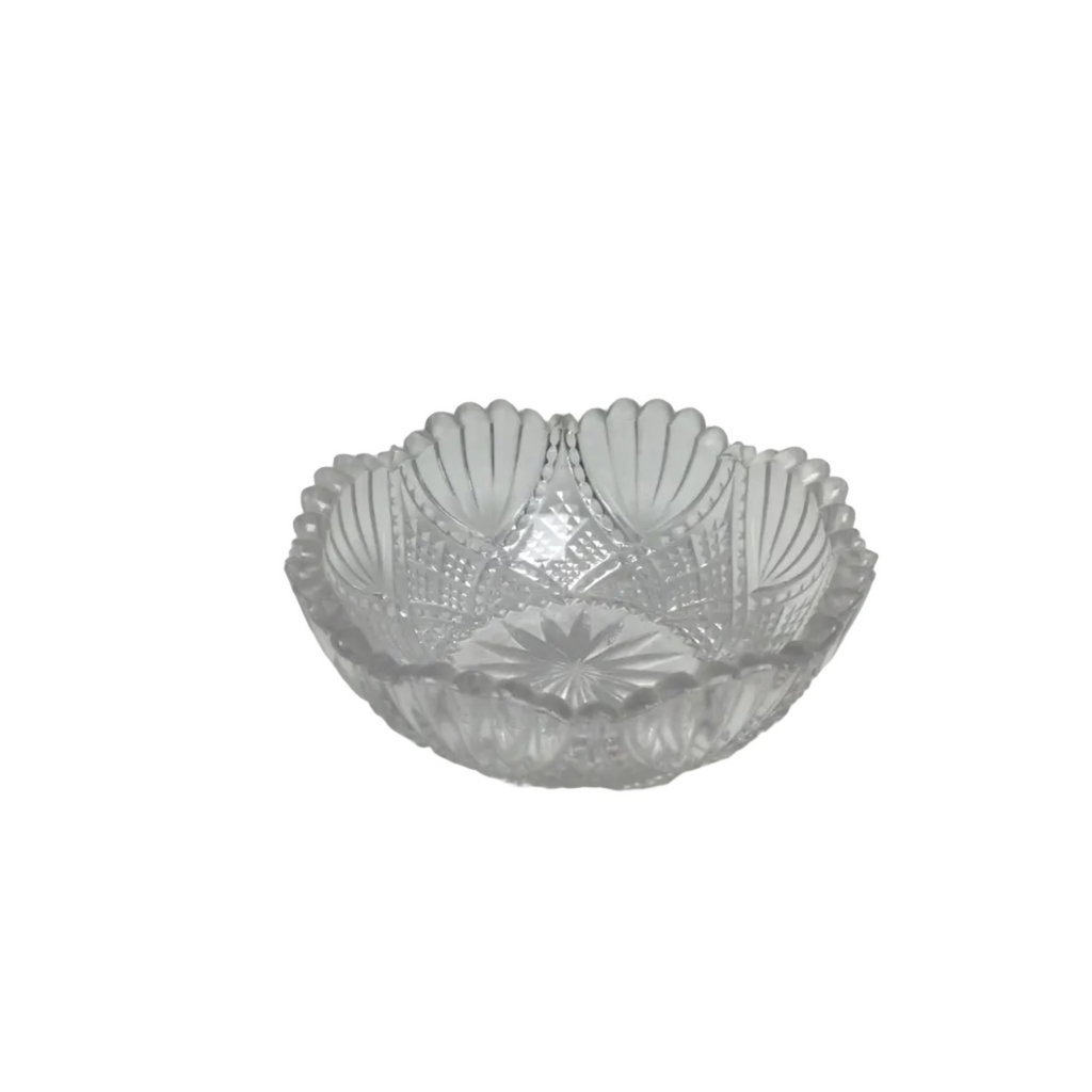 Cut Glass Bowl with Star and Pinwheel Pattern