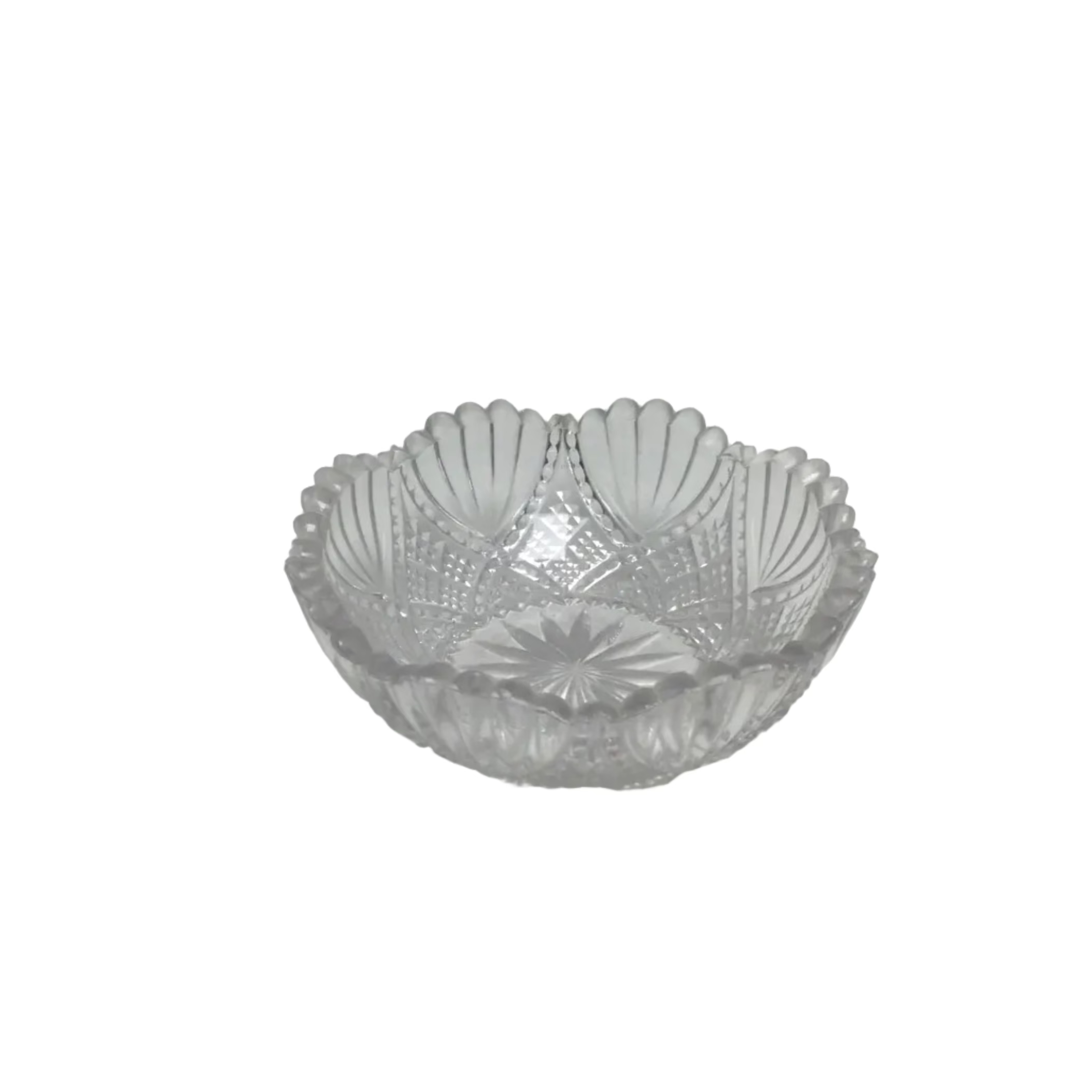 Cut Glass Bowl with Star and Pinwheel Pattern