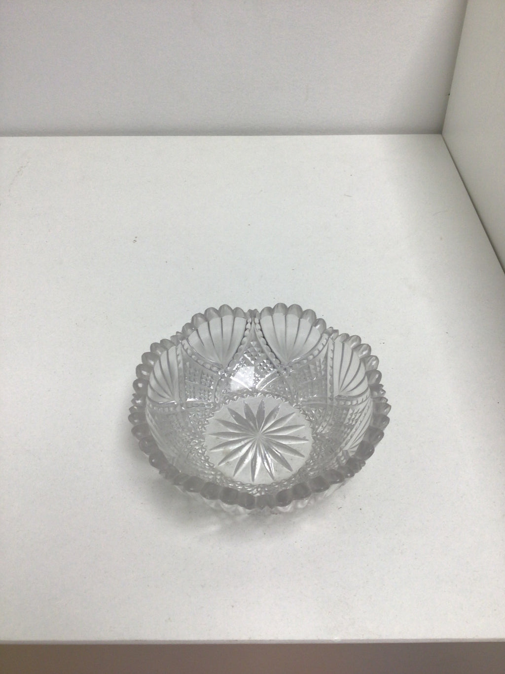 Cut Glass Bowl with Star and Pinwheel Pattern