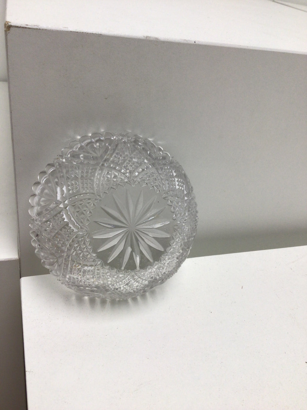 Cut Glass Bowl with Star and Pinwheel Pattern