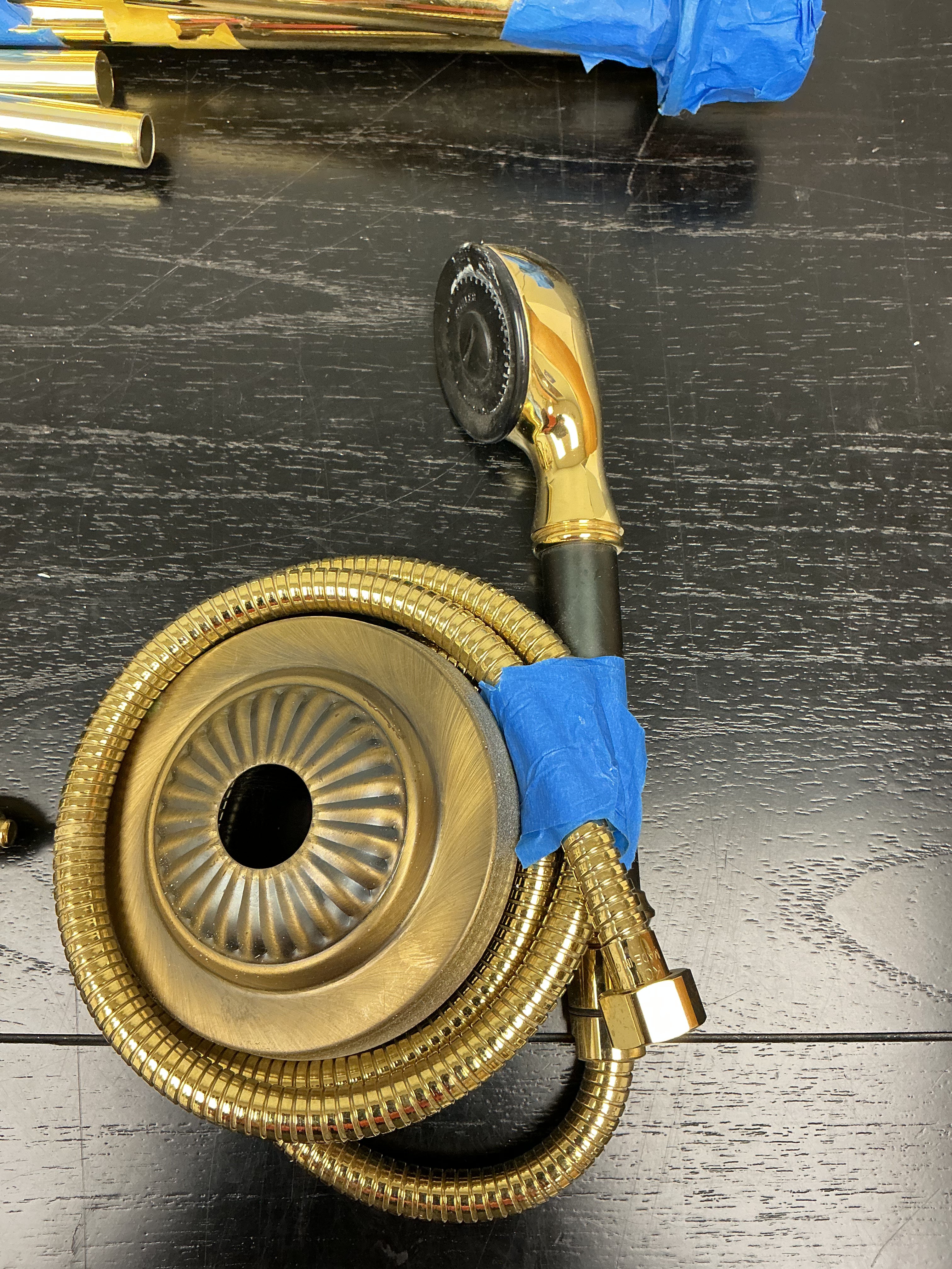 Vintage Brass Telephone Tub Faucet with Handheld Shower