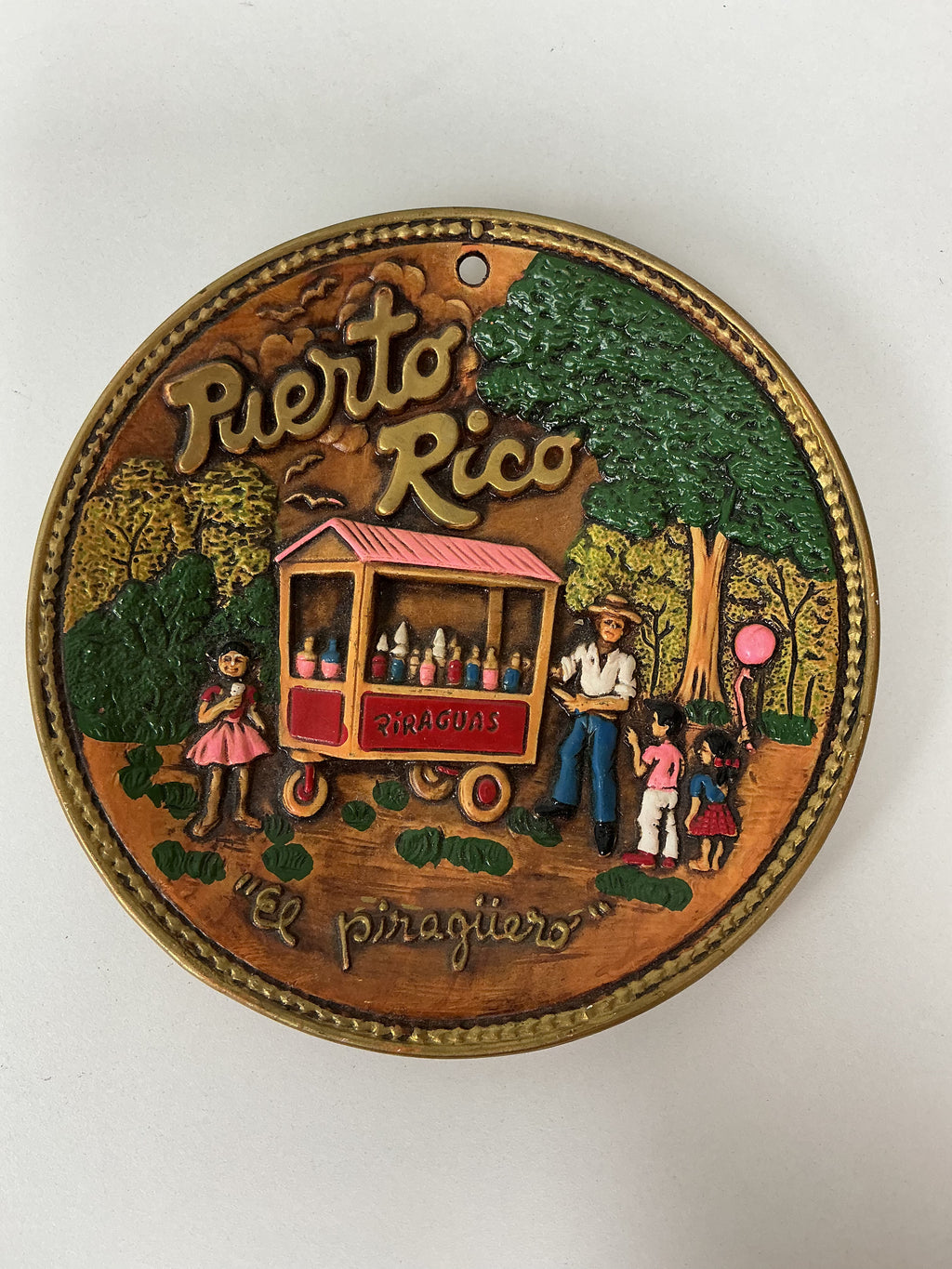 Vintage Puerto Rico Tile Art Plaque