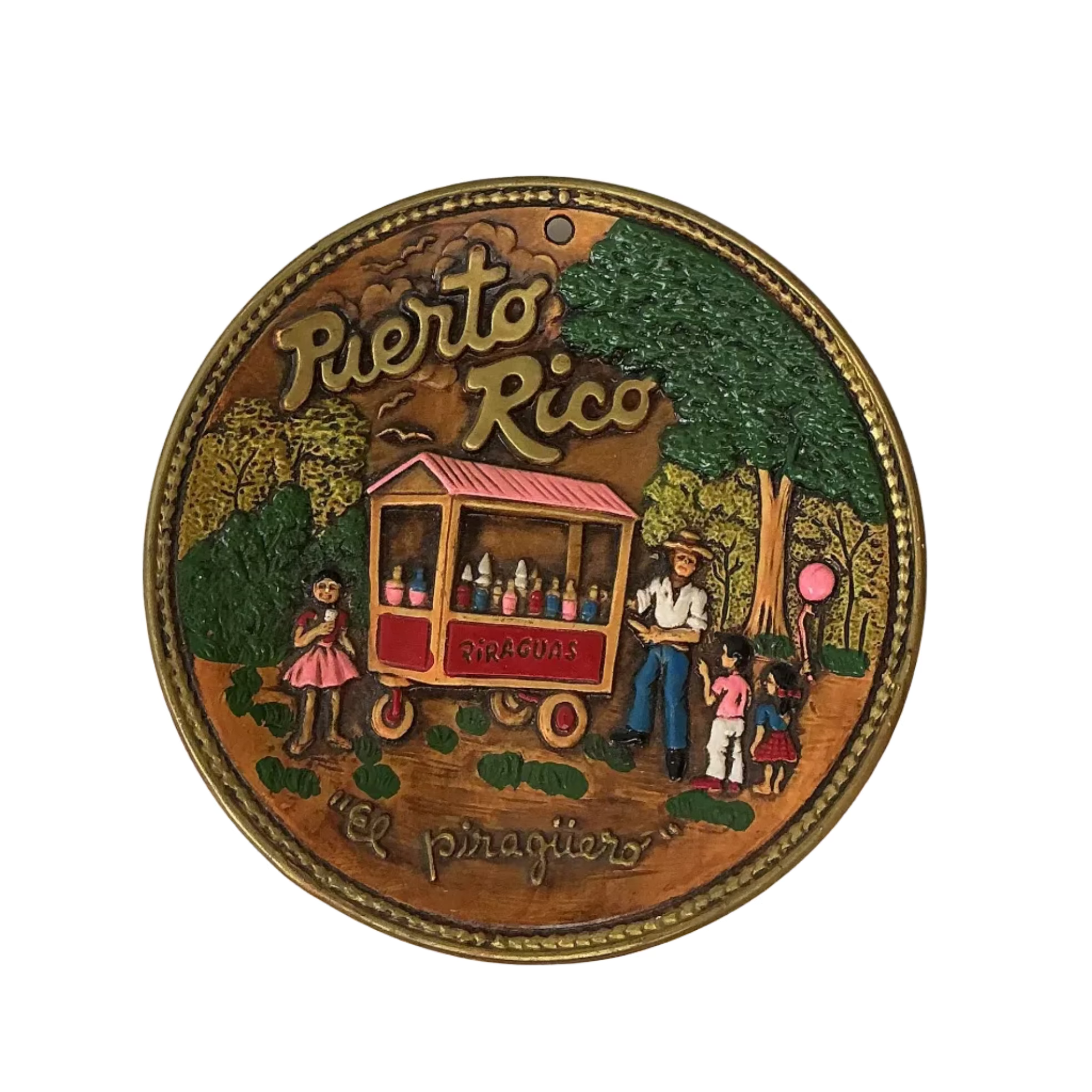 Vintage Puerto Rico Tile Art Plaque