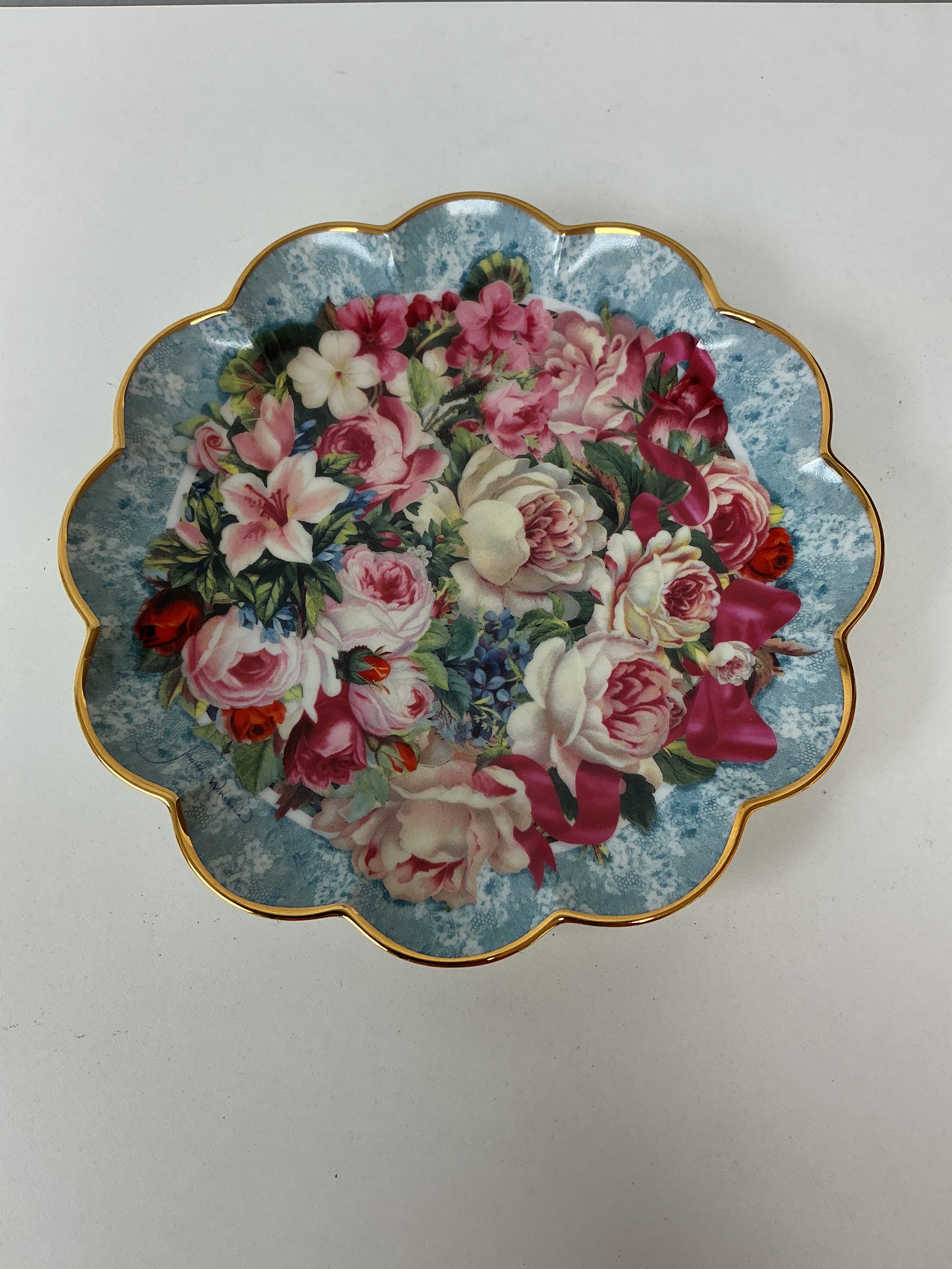 Franklin Mint Victorian Rose Bouquet Collector Plate (set of 4)