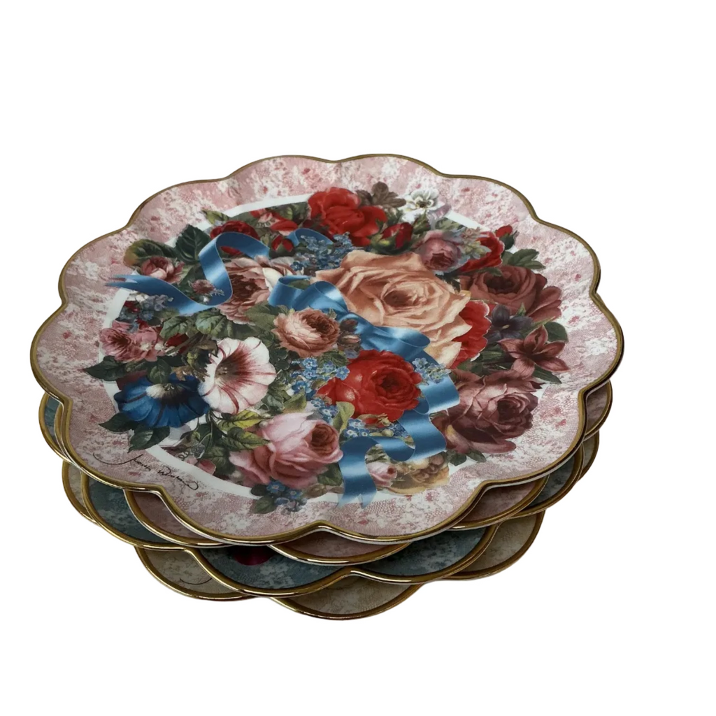 Franklin Mint Victorian Rose Bouquet Collector Plate (set of 4)