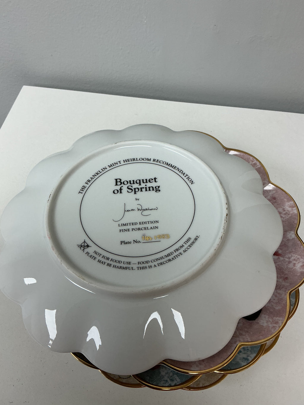 Franklin Mint Victorian Rose Bouquet Collector Plate (set of 4)